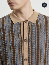 Load image into Gallery viewer, TEXTURED STRIPE KNITTED SHIRT