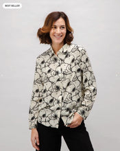 Cargar imagen en el visor de la galería, Blusa Viscosa Peanuts B&W Ecru