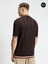 Cargar imagen en el visor de la galería, Open Texture Short Sleeve Button Through Shirt -Coffee