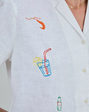 Load image into Gallery viewer, Blusa Aloha Chiringuito Bordado Blanco