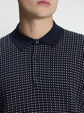 Cargar imagen en el visor de la galería, Short Sleeve Bi Colour Knitted Polo - Dark Navy