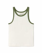 Cargar imagen en el visor de la galería, Top halter blanco contraste verde Harriet