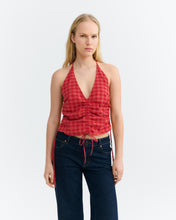 Cargar imagen en el visor de la galería, Top regulable seersucker rojo Hiba