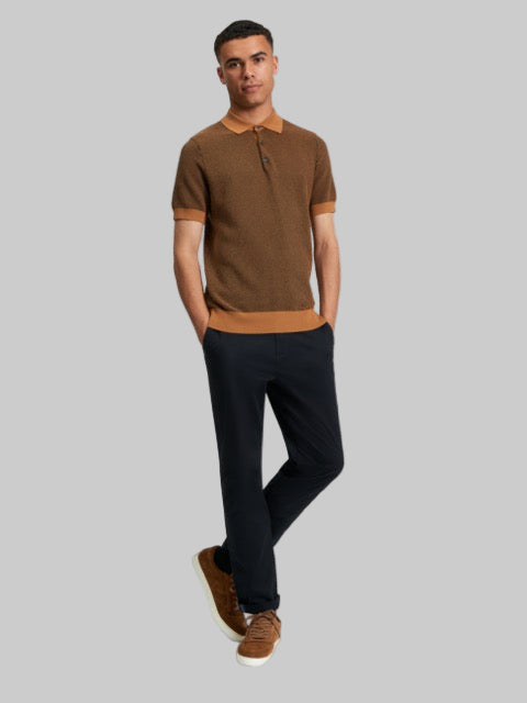 Bi Coloured Textured Polo