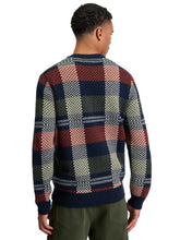 Cargar imagen en el visor de la galería, Jacquard Check Crew in Dark Navy
