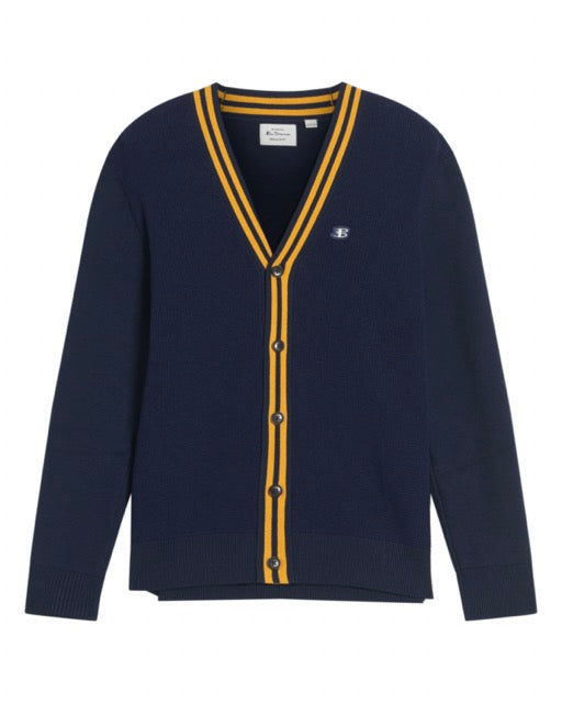 Sport Block Cardigan in Dark Navy
