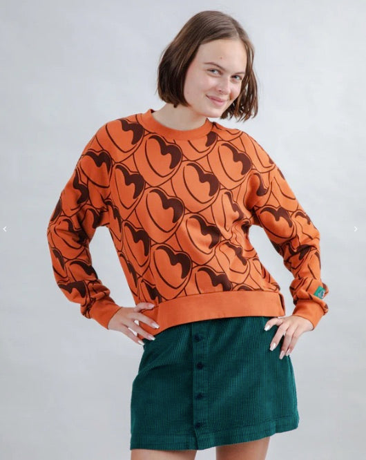 Sudadera Bombon Allover Redondeada Marrón