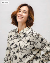 Load image into Gallery viewer, Blusa Viscosa Peanuts B&amp;W Ecru
