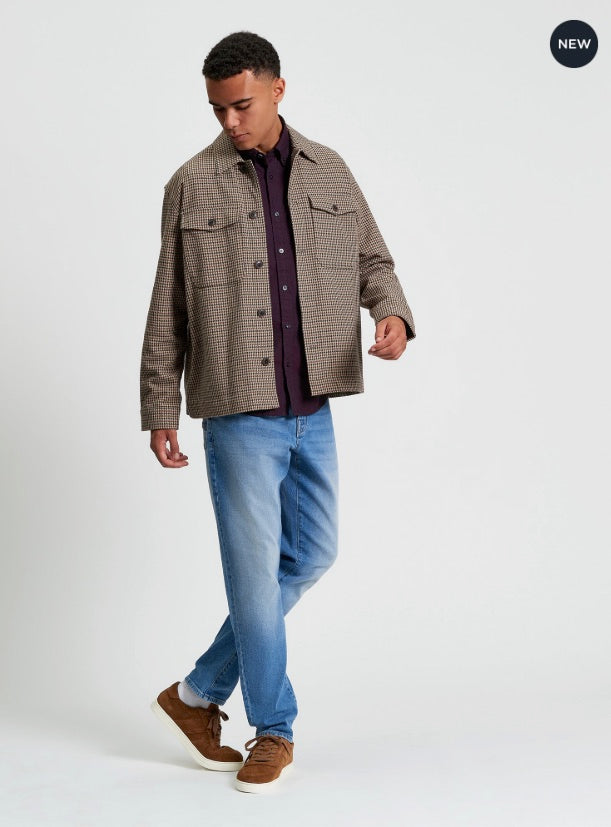 Check Jacket in Light Brown