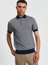 Load image into Gallery viewer, Bi Coloured Textured Polo - Dark Navy

