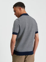 Load image into Gallery viewer, Bi Coloured Textured Polo - Dark Navy

