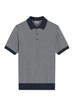 Load image into Gallery viewer, Bi Coloured Textured Polo - Dark Navy
