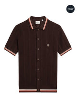 Cargar imagen en el visor de la galería, Open Texture Short Sleeve Button Through Shirt -Coffee
