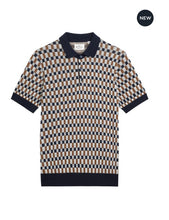 Load image into Gallery viewer, All Over Jacquard Polo - Dark Navy
