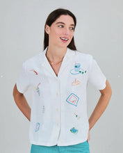 Load image into Gallery viewer, Blusa Aloha Chiringuito Bordado Blanco
