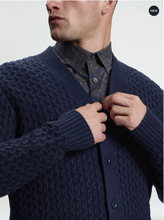 Load image into Gallery viewer, Long Sleeve Texture Cardigan - Dark Navy
