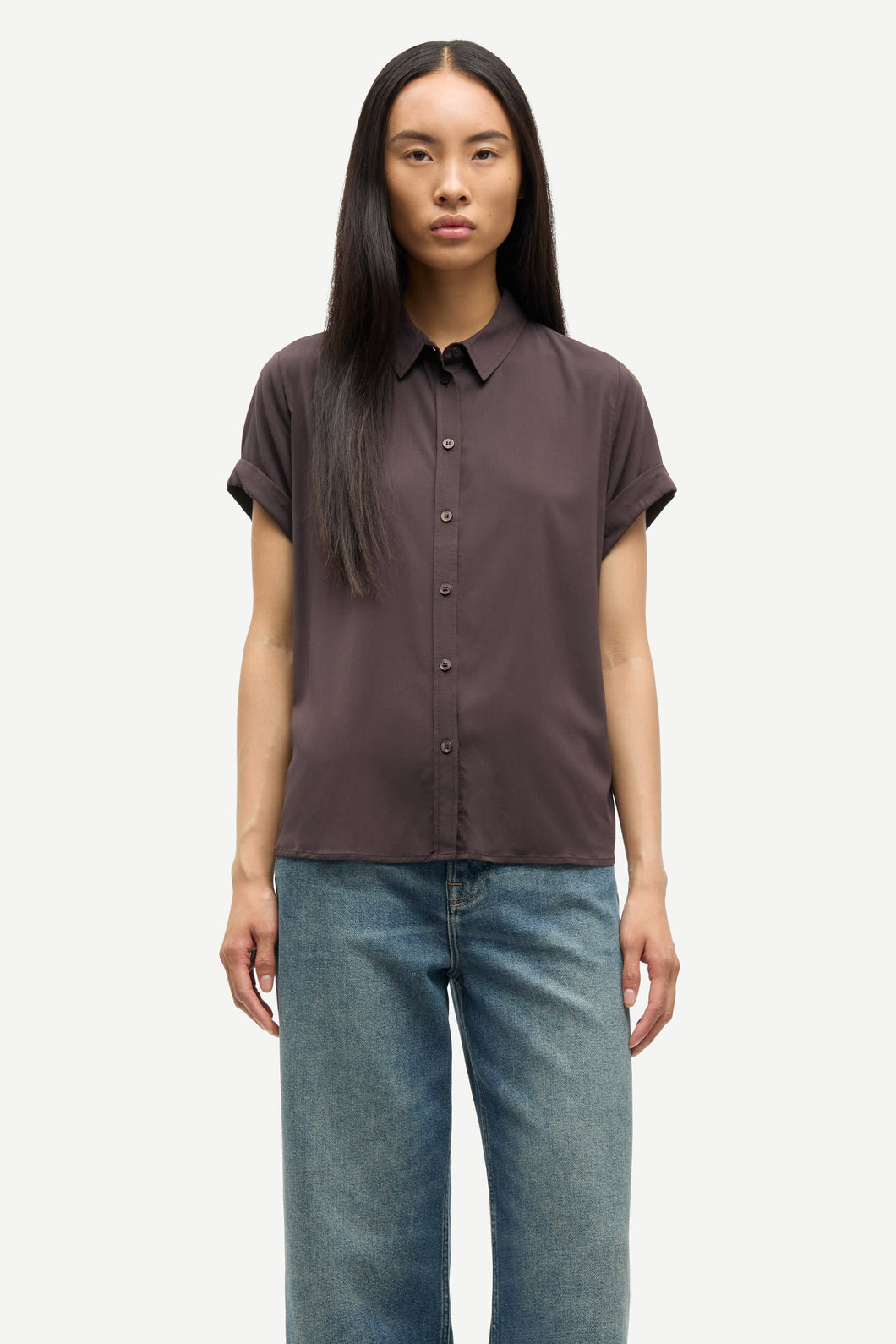 Majan ss shirt 9942 - Black Coffee