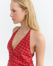 Cargar imagen en el visor de la galería, Top regulable seersucker rojo Hiba
