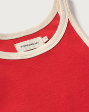 Load image into Gallery viewer, Top halter rojo contraste blanco Harriet
