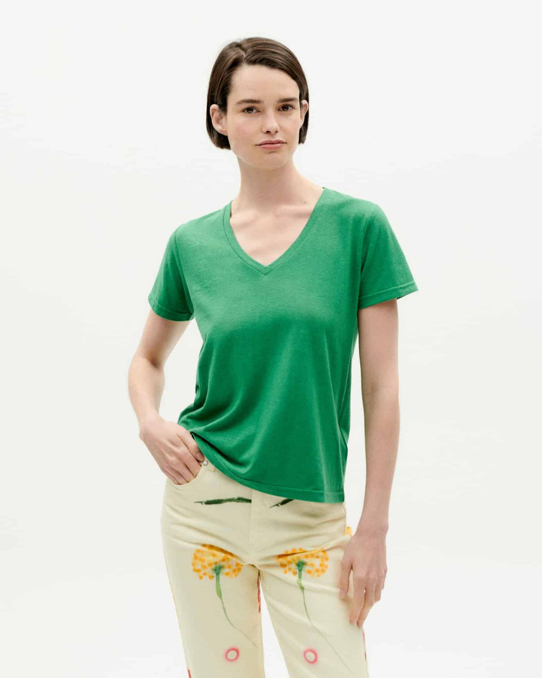 Camiseta ligera verde hemp Clavel