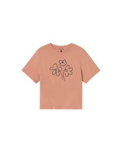 Cargar imagen en el visor de la galería, Camiseta rosa bordada a mano flower Lucia

