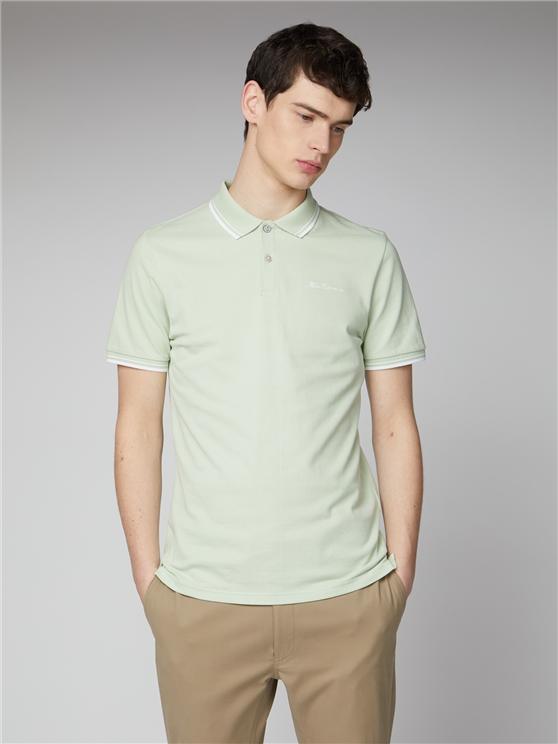 Pale Green Organic Signature Polo Shirt - lacontra